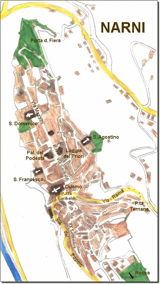 Mapa de la Ciudad de Narni